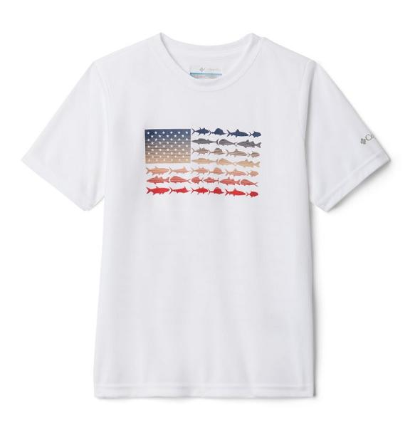 Columbia PFG Shirts White For Boys NZ90845 New Zealand